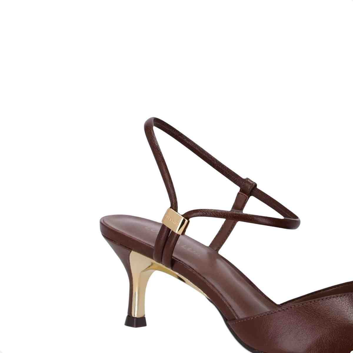 Sapato Salto Médio Fino Feminino Luz Da Lua Trufa Trufa 7