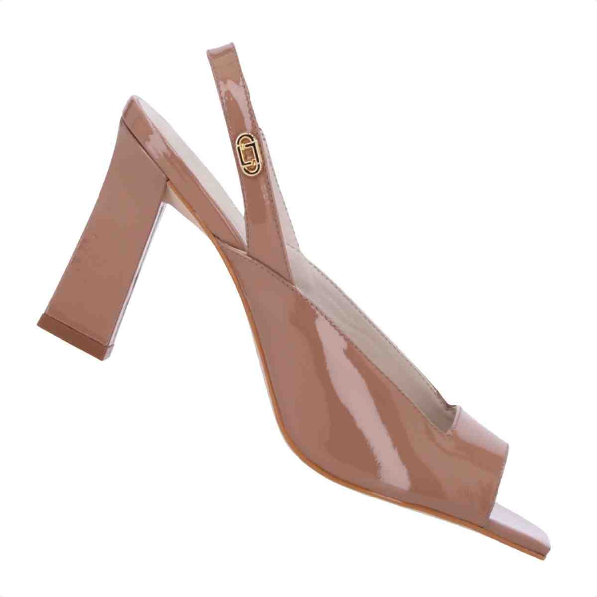 Sandalia Salto Alto Grosso Feminino Luz Da Lua Mousse Bege 5