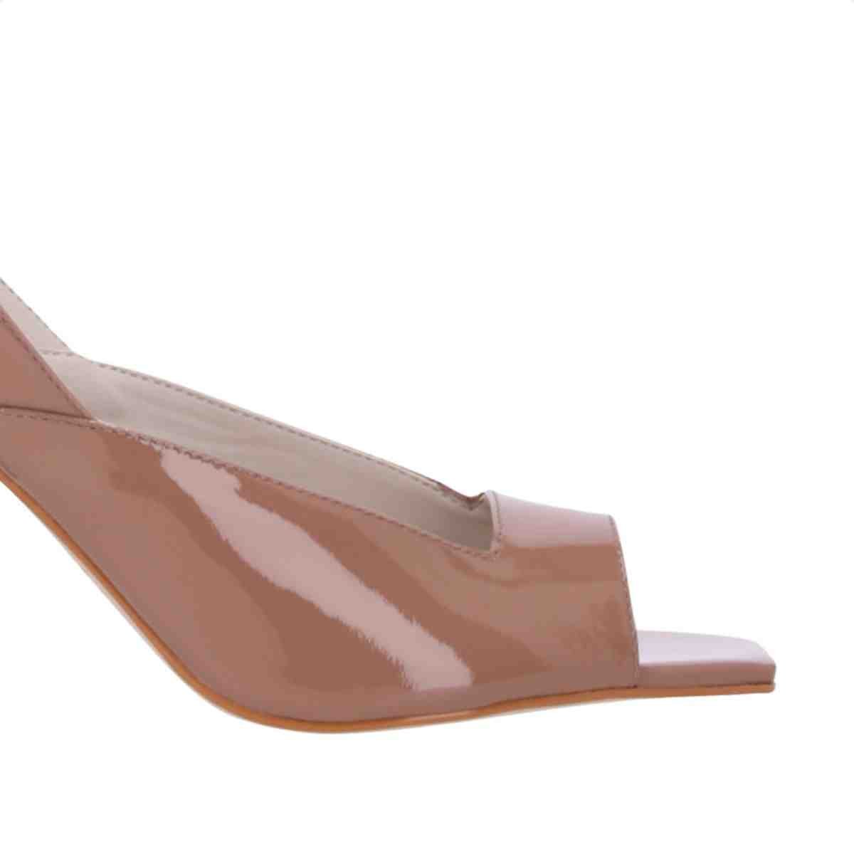Sandalia Salto Alto Grosso Feminino Luz Da Lua Mousse Bege 6