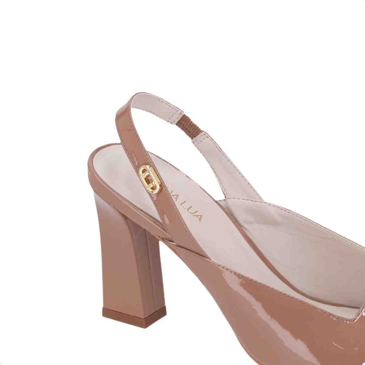 Sandalia Salto Alto Grosso Feminino Luz Da Lua Mousse Bege 7