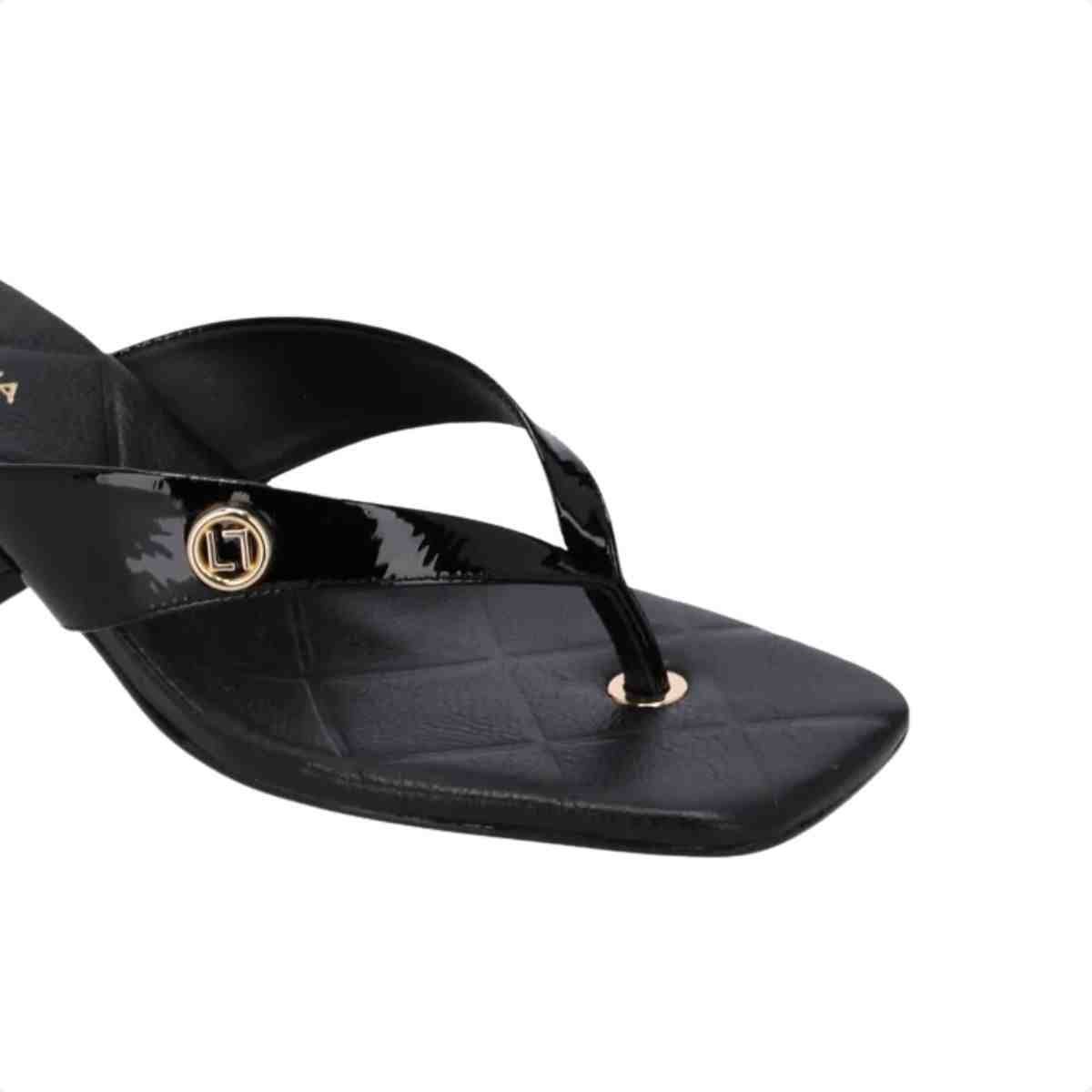 Tamanco Salto Baixo Grosso Feminino Luz Da Lua Preto Preto 3