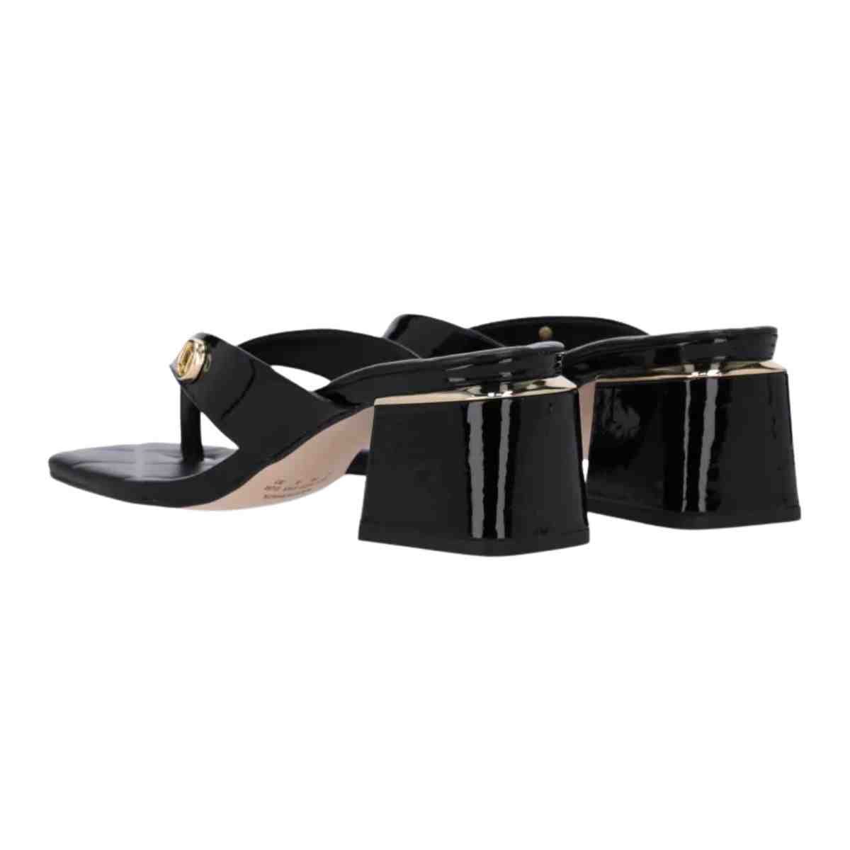 Tamanco Salto Baixo Grosso Feminino Luz Da Lua Preto Preto 4
