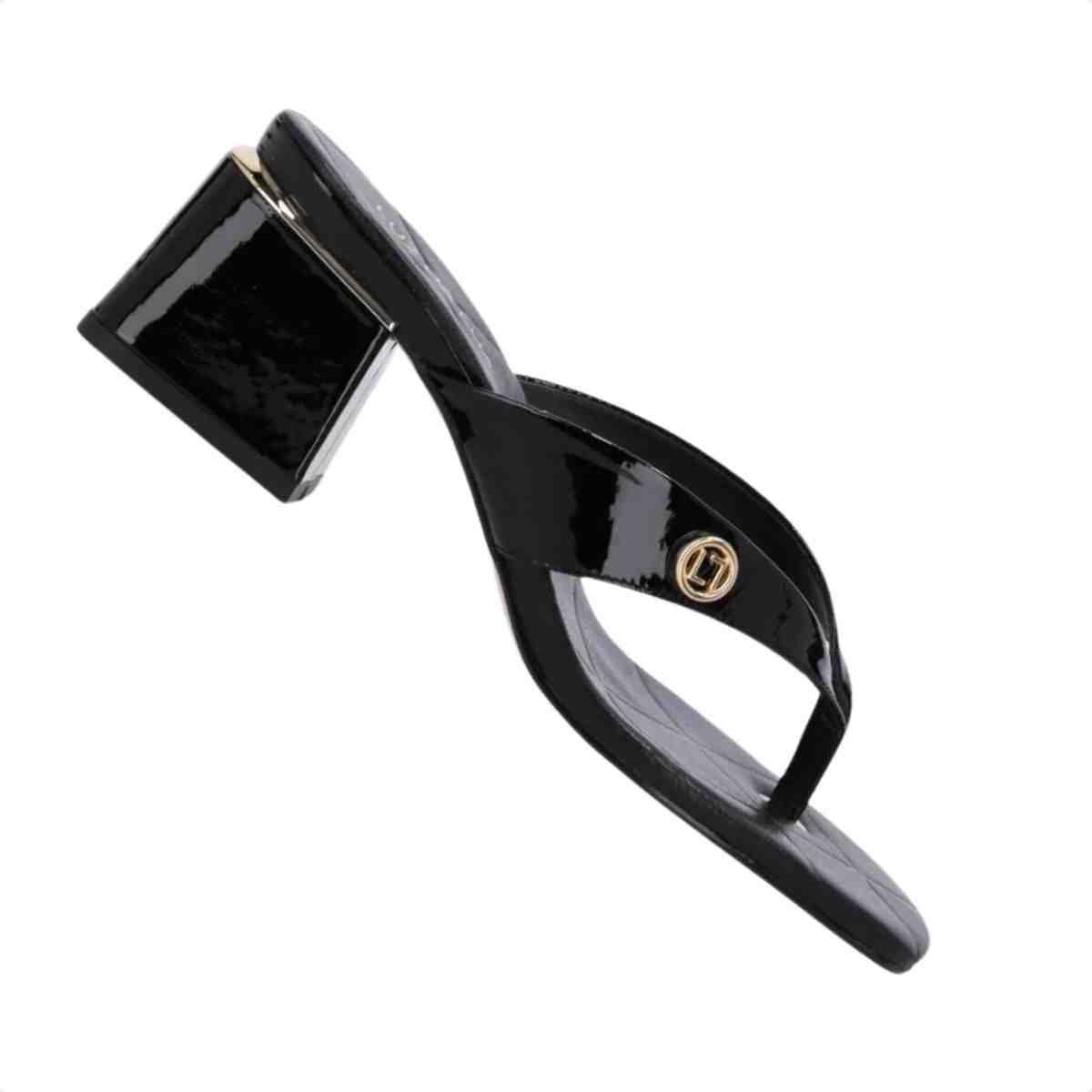 Tamanco Salto Baixo Grosso Feminino Luz Da Lua Preto Preto 5