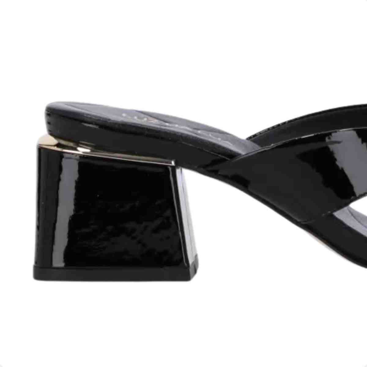 Tamanco Salto Baixo Grosso Feminino Luz Da Lua Preto Preto 7