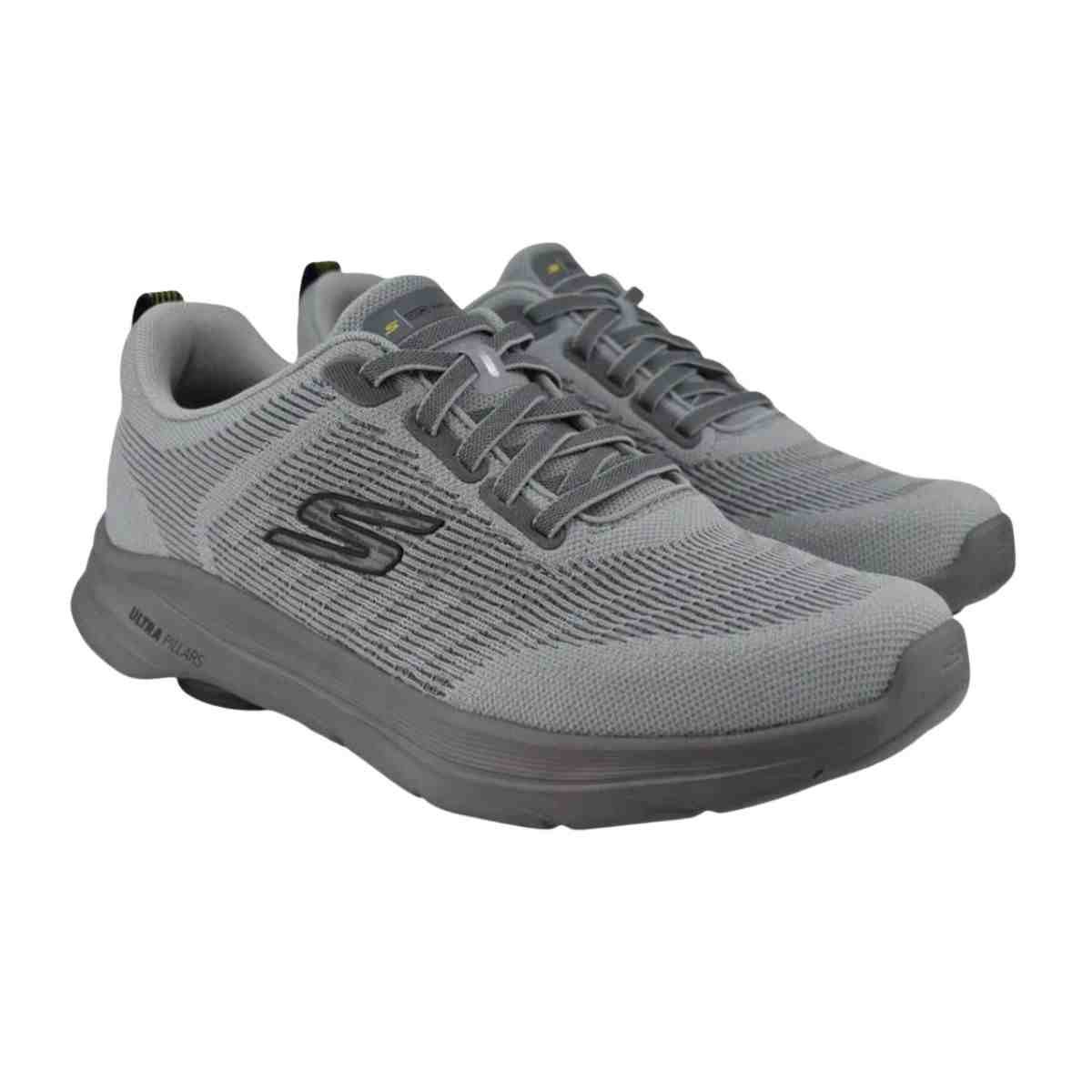 Tênis Corrida Masculino Skechers Go Walk 8 Cinza Cinza 6