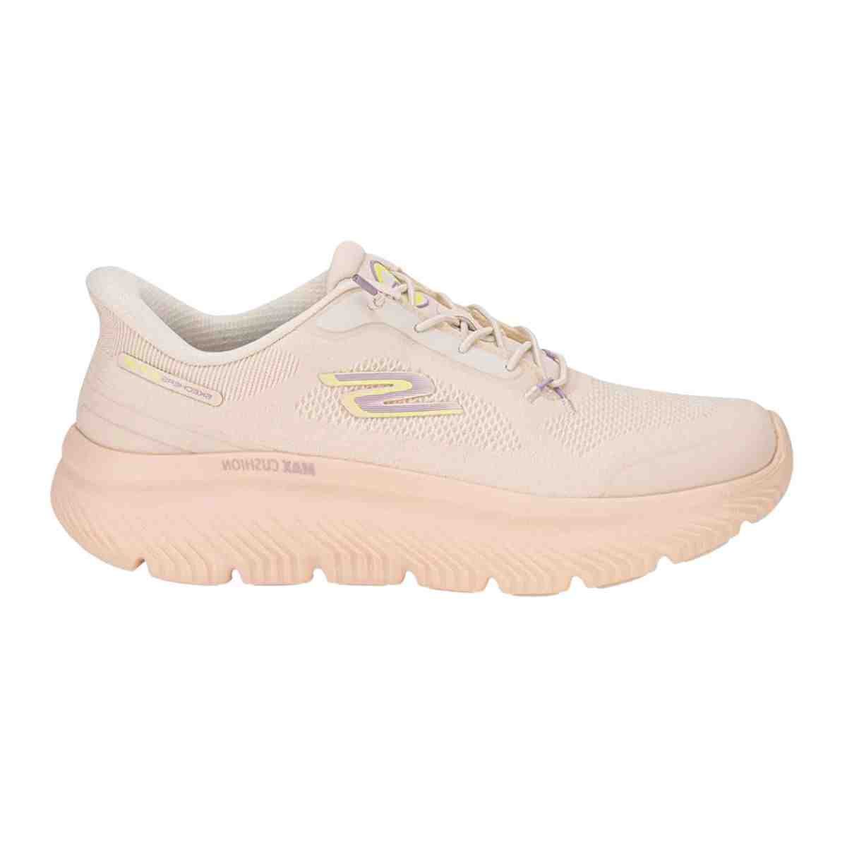 Tênis Corrida Feminino Skechers Go Walk Max Cushioning Hyper Burst Bege