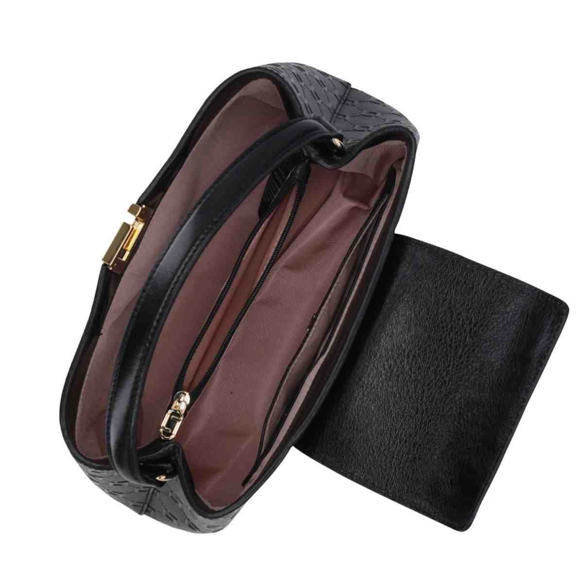 Bolsa Tiracolo Feminino Luz Da Lua Preto Preto 4