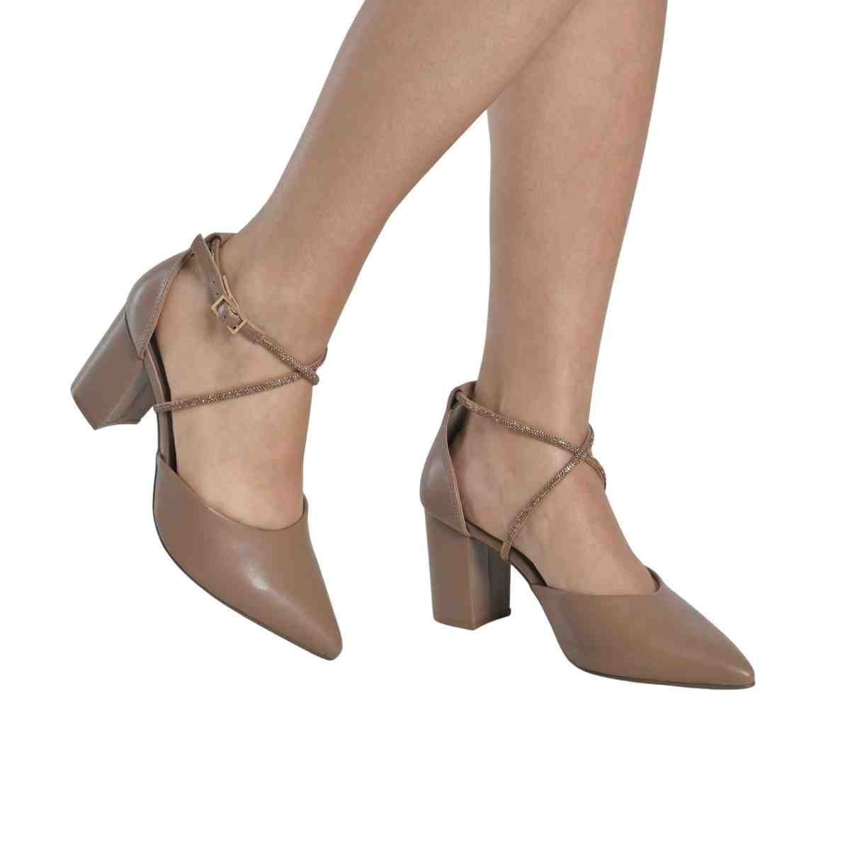 Sapato Feminino Slingback Via Marte Marrom Marrom 3