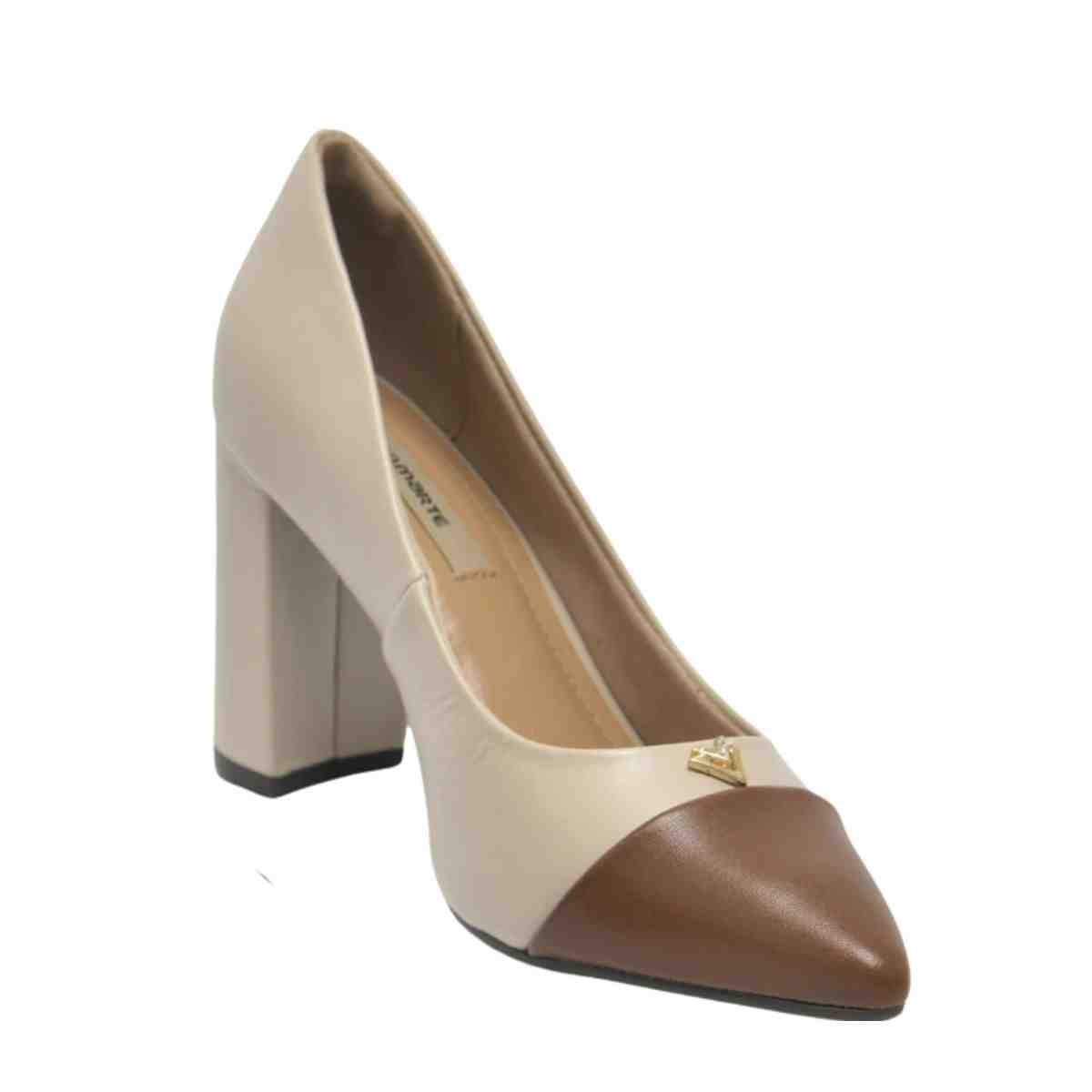 Sapato Feminino Scarpin Via Marte Bege E Marrom Bege/Marrom 5