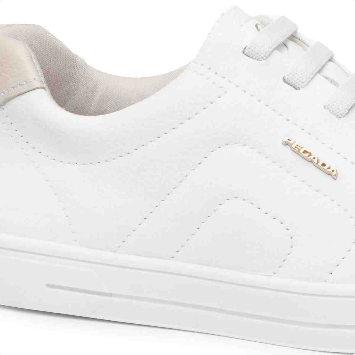 Tenis Moda Feminino Pegada Branco Branco 3