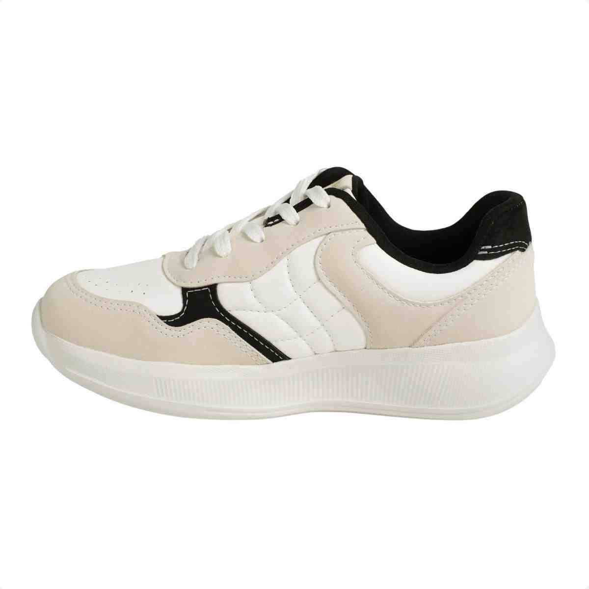 Tenis Moda Feminino Mississipi Gelo Branco/Bege 3