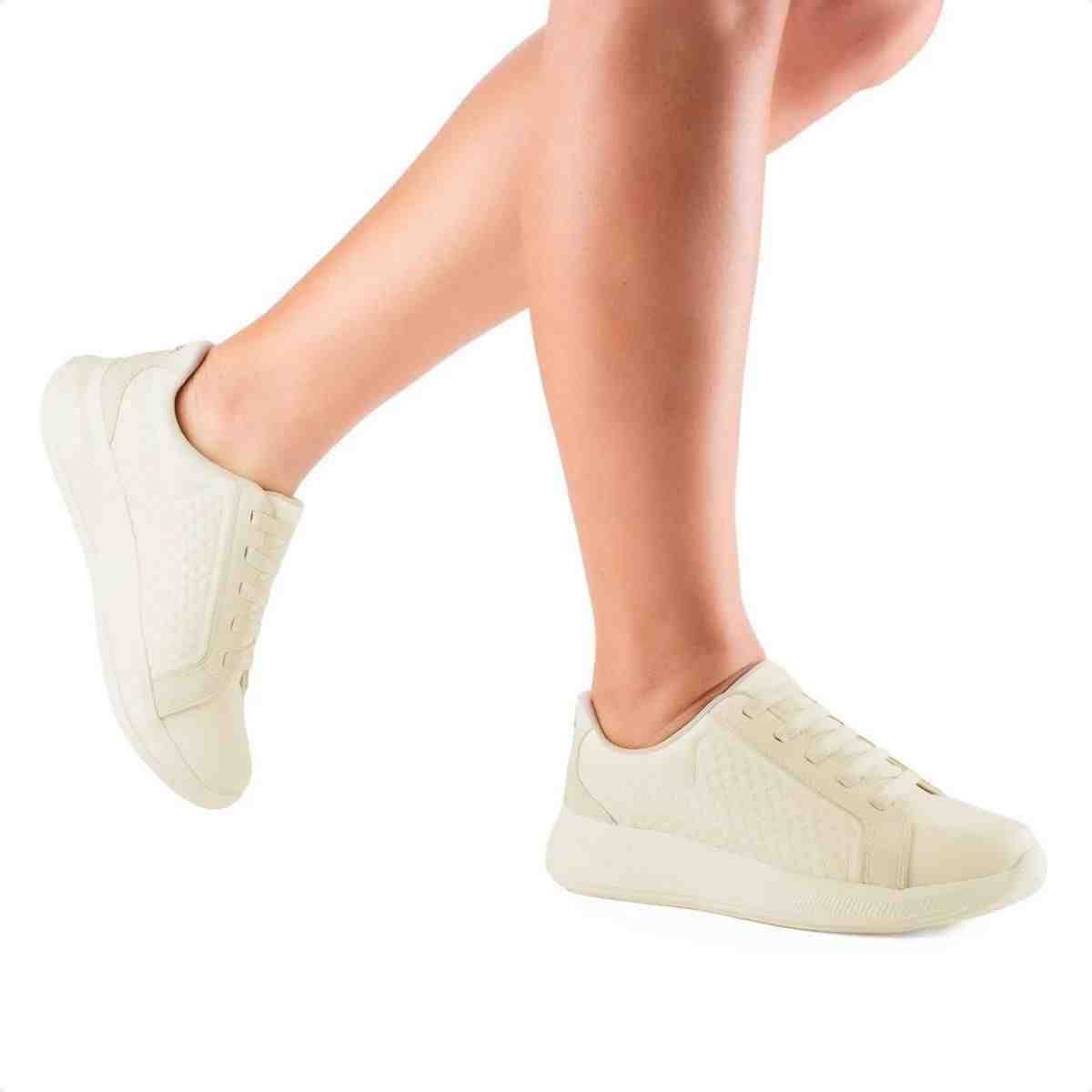 Tenis Moda Feminino Casual Mississipi Creme Creme 2