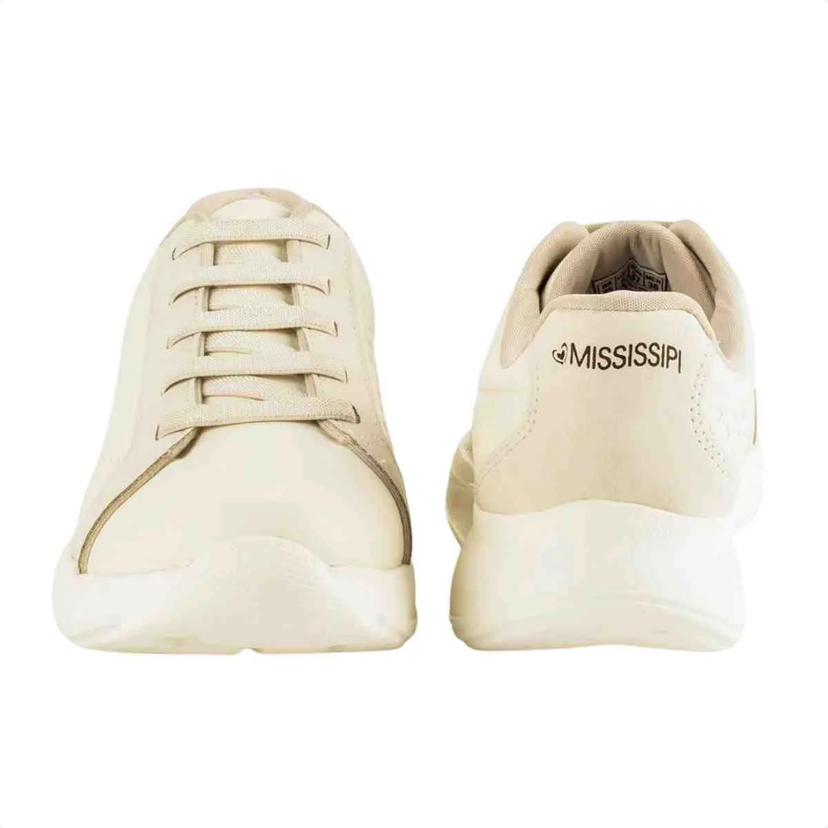 Tenis Moda Feminino Casual Mississipi Creme Creme 5