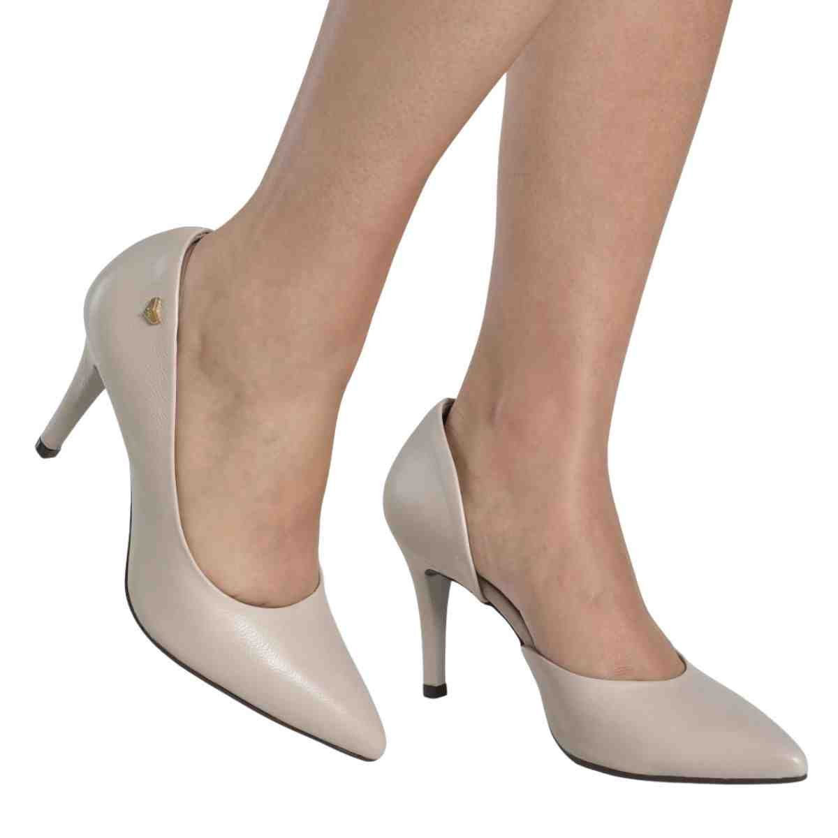 Sapato Feminino Scarpin Via Marte Bege Bege 4