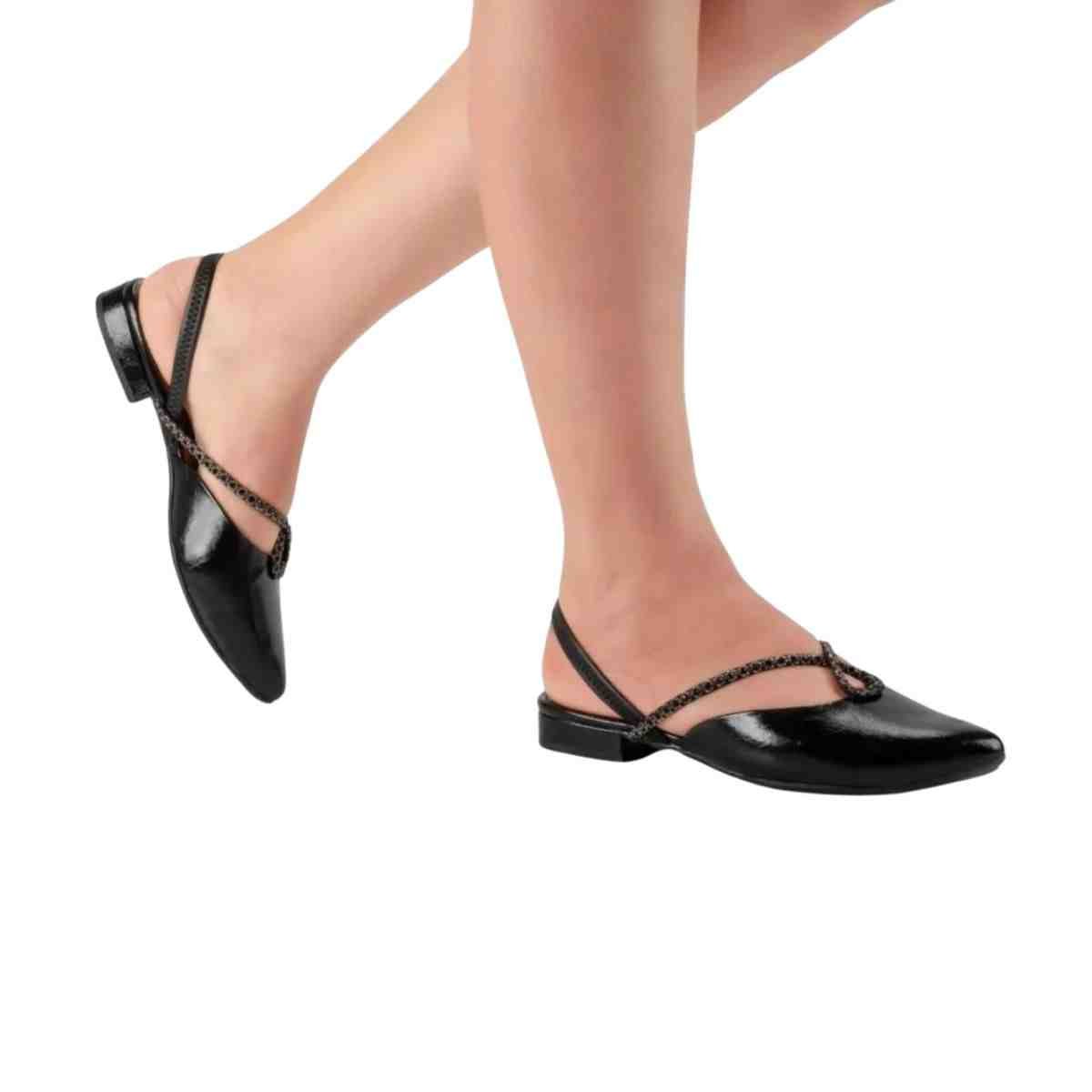 Sapato Feminino Slingback Mississipi Preto Preto 4