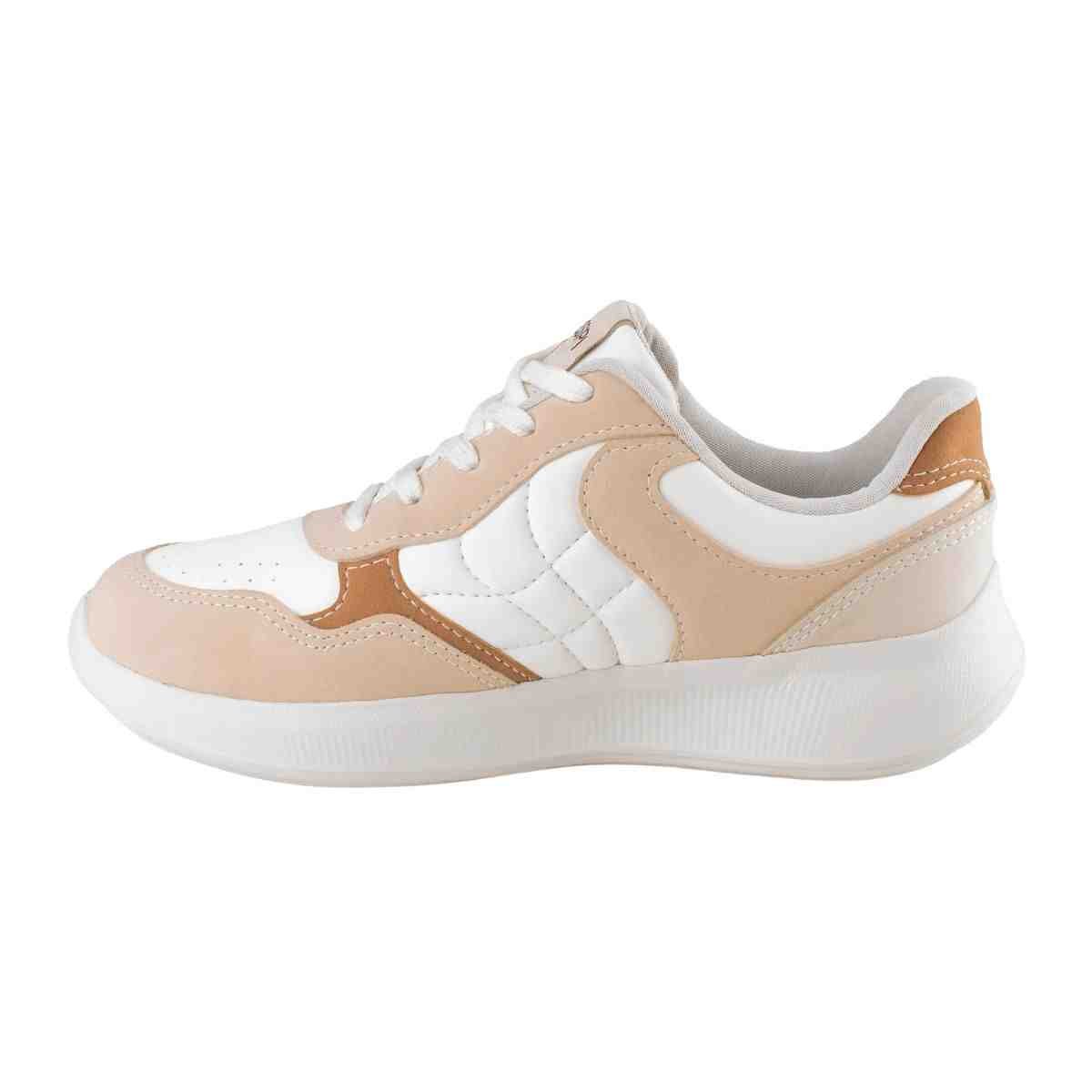 Tenis Moda Feminino Mississipi Bege Branco/Bege 4