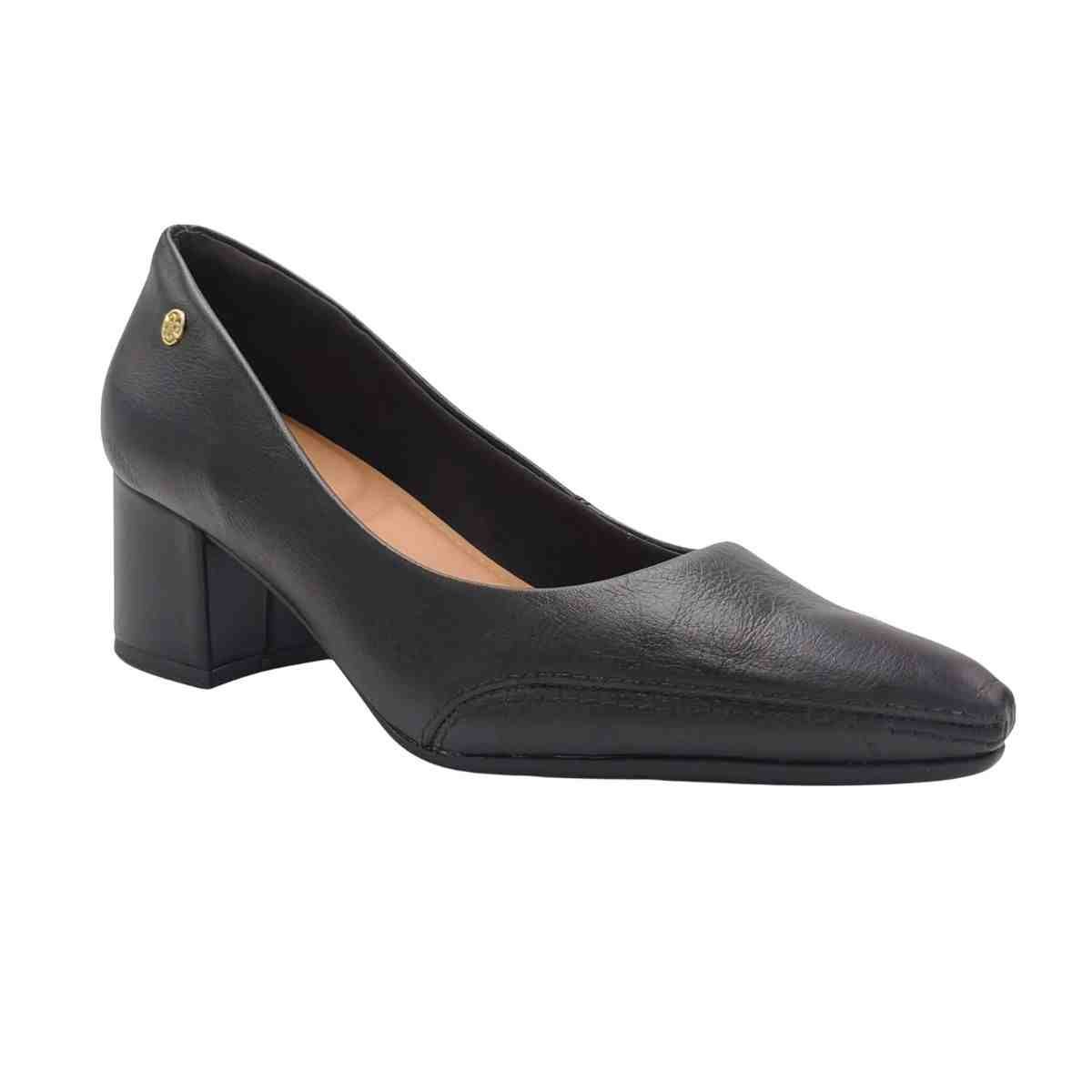 Sapato Feminino Salto Médio Grosso Ramarim Preto Preto 2