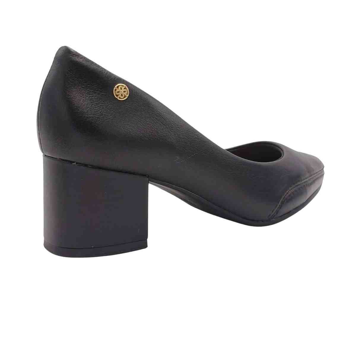 Sapato Feminino Salto Médio Grosso Ramarim Preto Preto 7