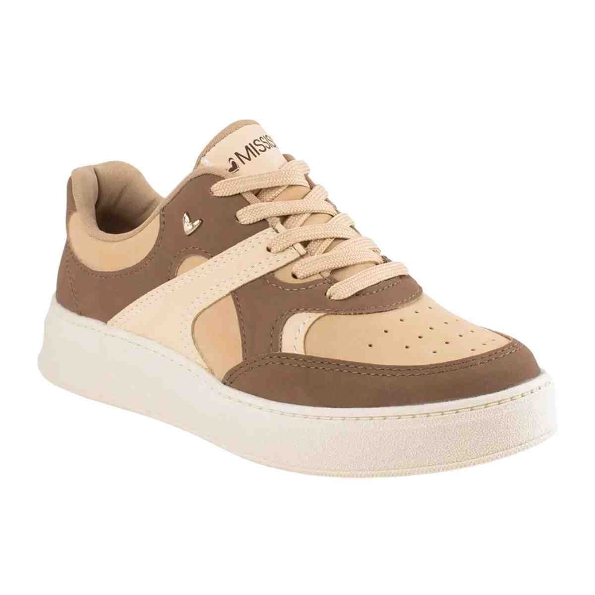 Tenis Moda Feminino Mississipi Bege Bege/Marrom 4