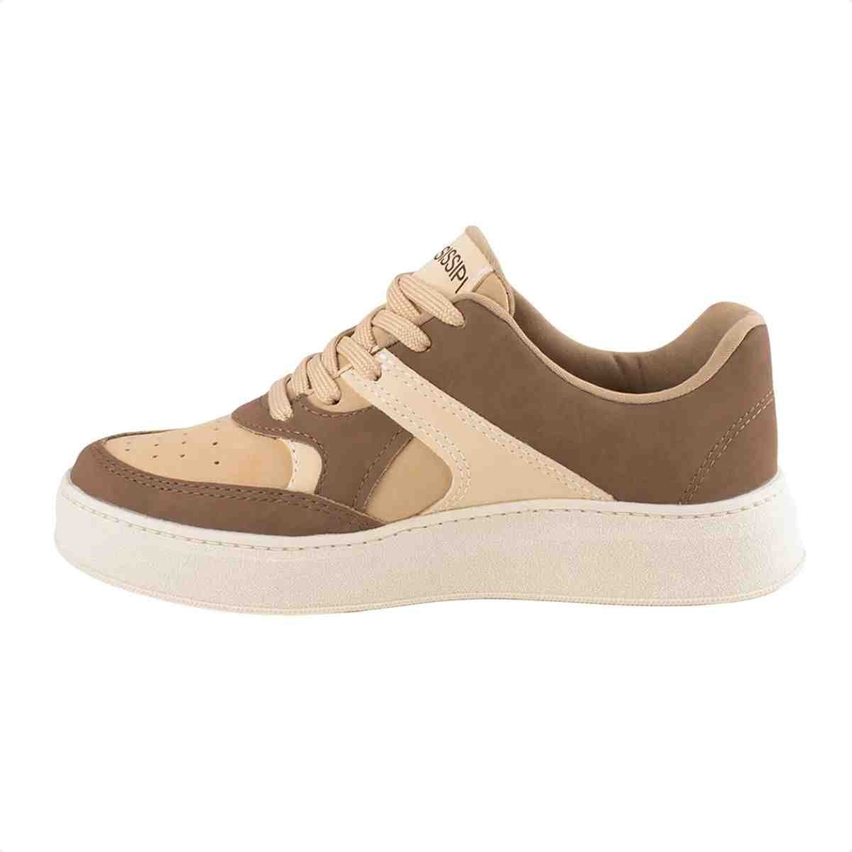 Tenis Moda Feminino Mississipi Bege Bege/Marrom 5