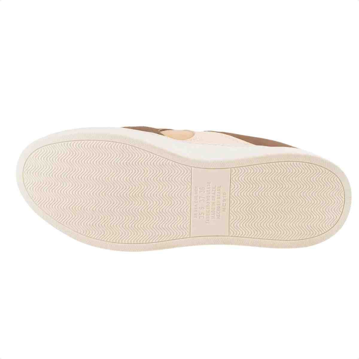 Tenis Moda Feminino Mississipi Bege Bege/Marrom 6