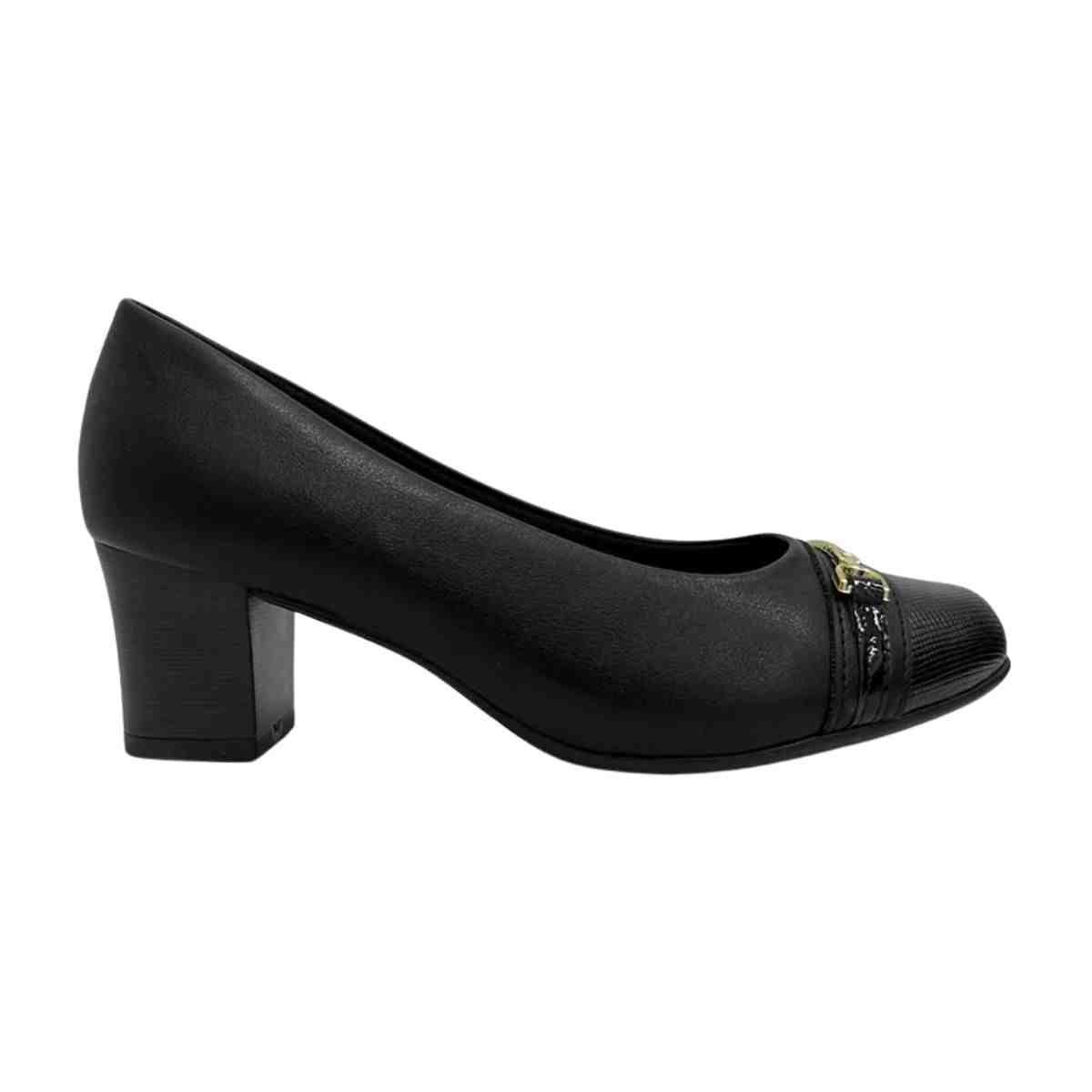 Sapato Feminino Salto Médio Grosso Piccadilly Preto