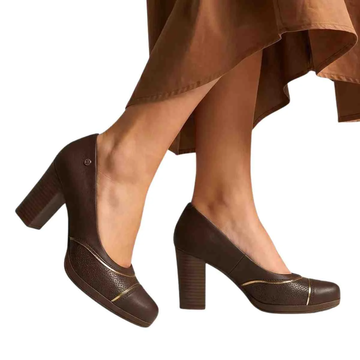 Sapato Feminino Scarpin Piccadilly Marrom Cacau 3