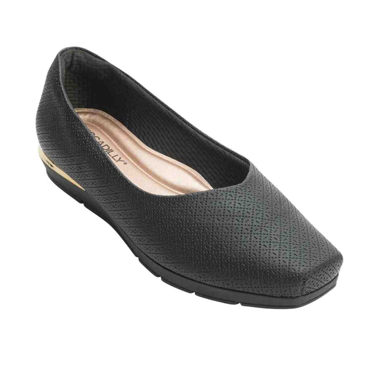 Sapato Feminino Anabela Piccadilly Maxxi Joanete Preto Preto 2