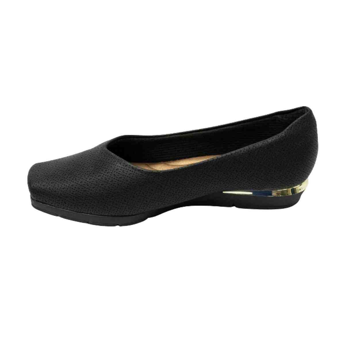 Sapato Feminino Anabela Piccadilly Maxxi Joanete Preto Preto 6