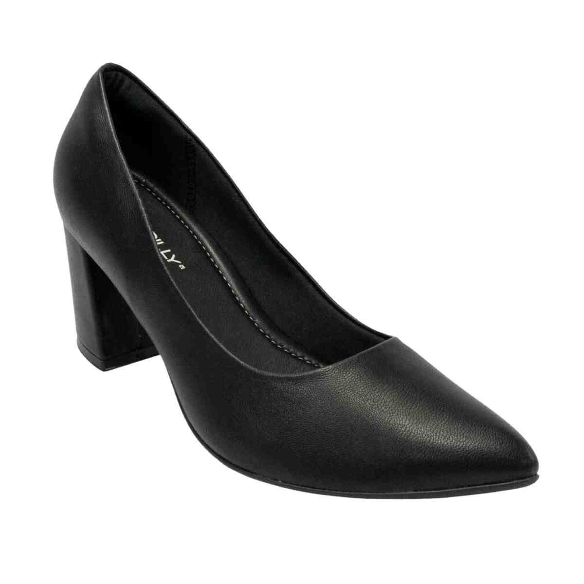 Sapato Feminino Salto Alto Grosso Piccadilly Preto Preto 2