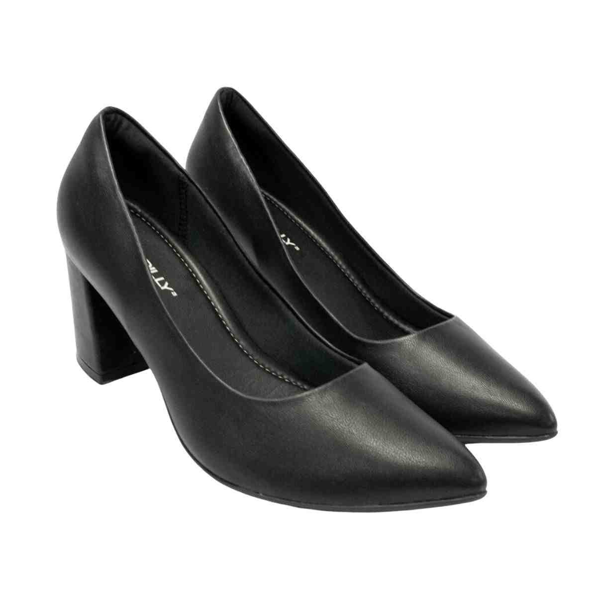 Sapato Feminino Salto Alto Grosso Piccadilly Preto Preto 3