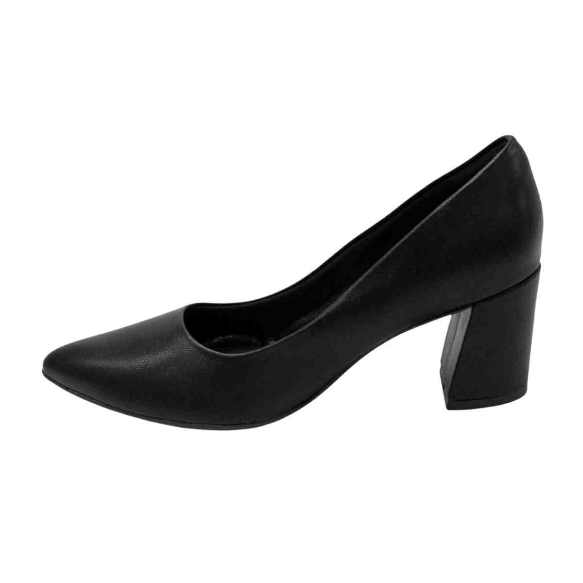 Sapato Feminino Salto Alto Grosso Piccadilly Preto Preto 6