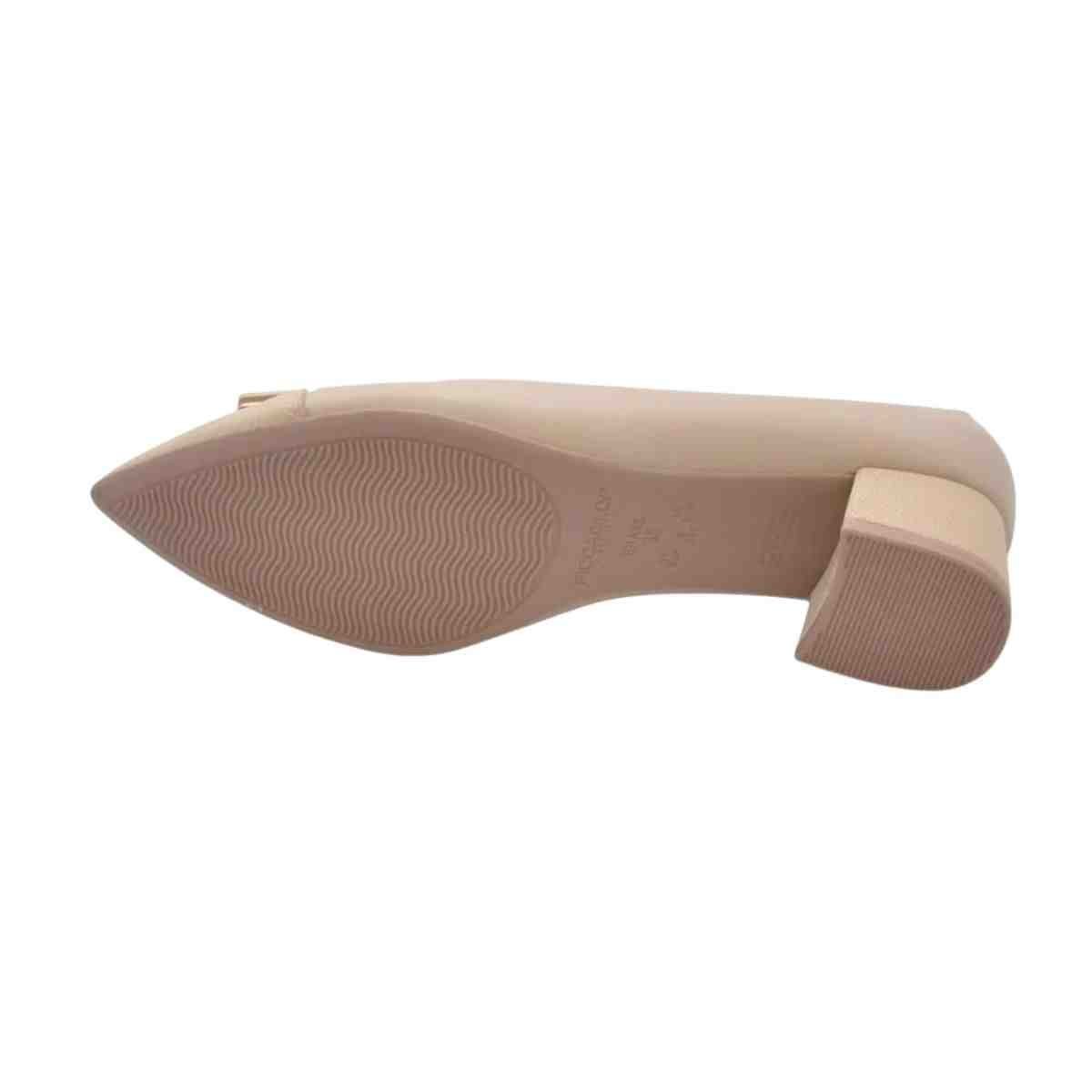 Sapato Feminino Salto Médio Grosso Piccadilly Bege Bege 3