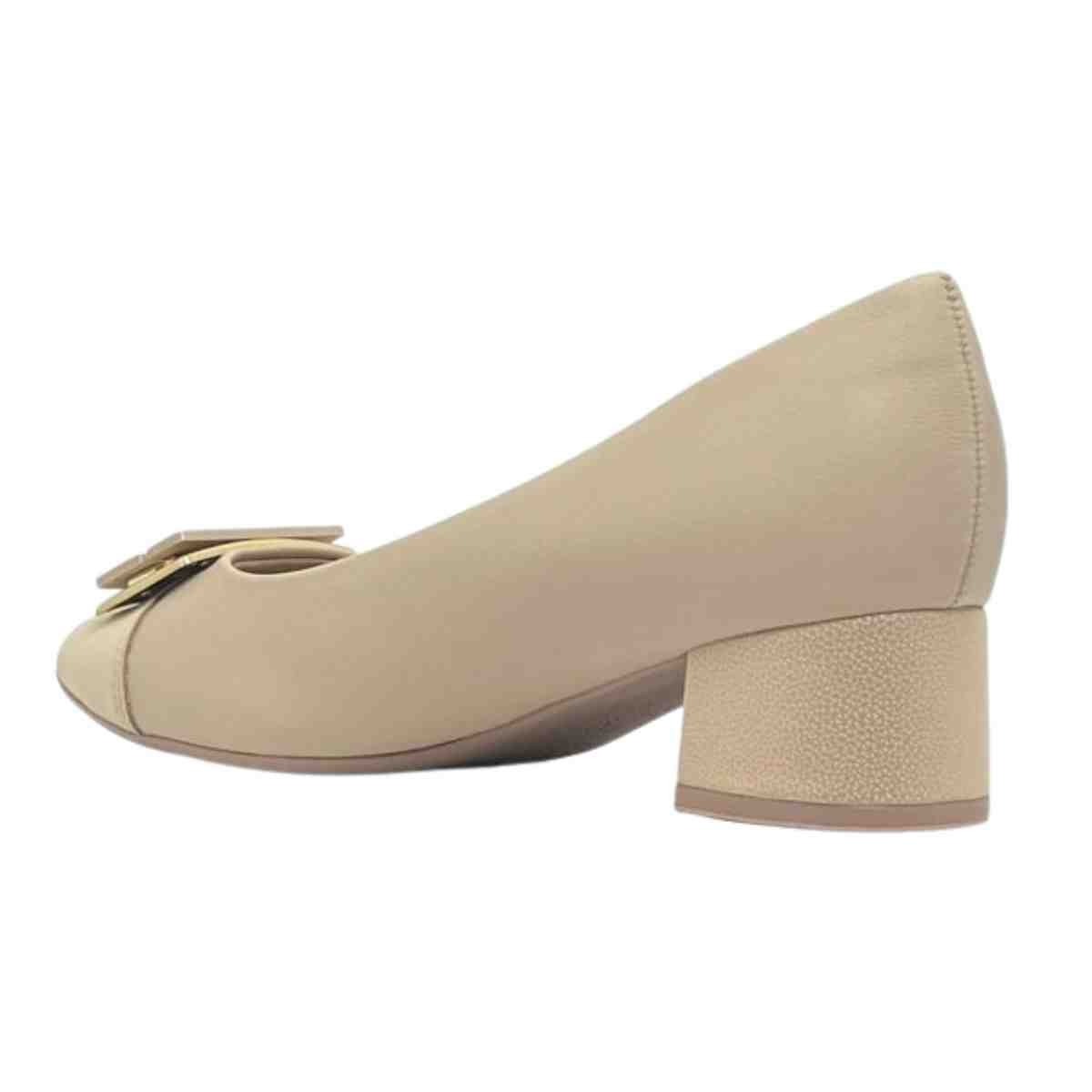 Sapato Feminino Salto Médio Grosso Piccadilly Bege Bege 5