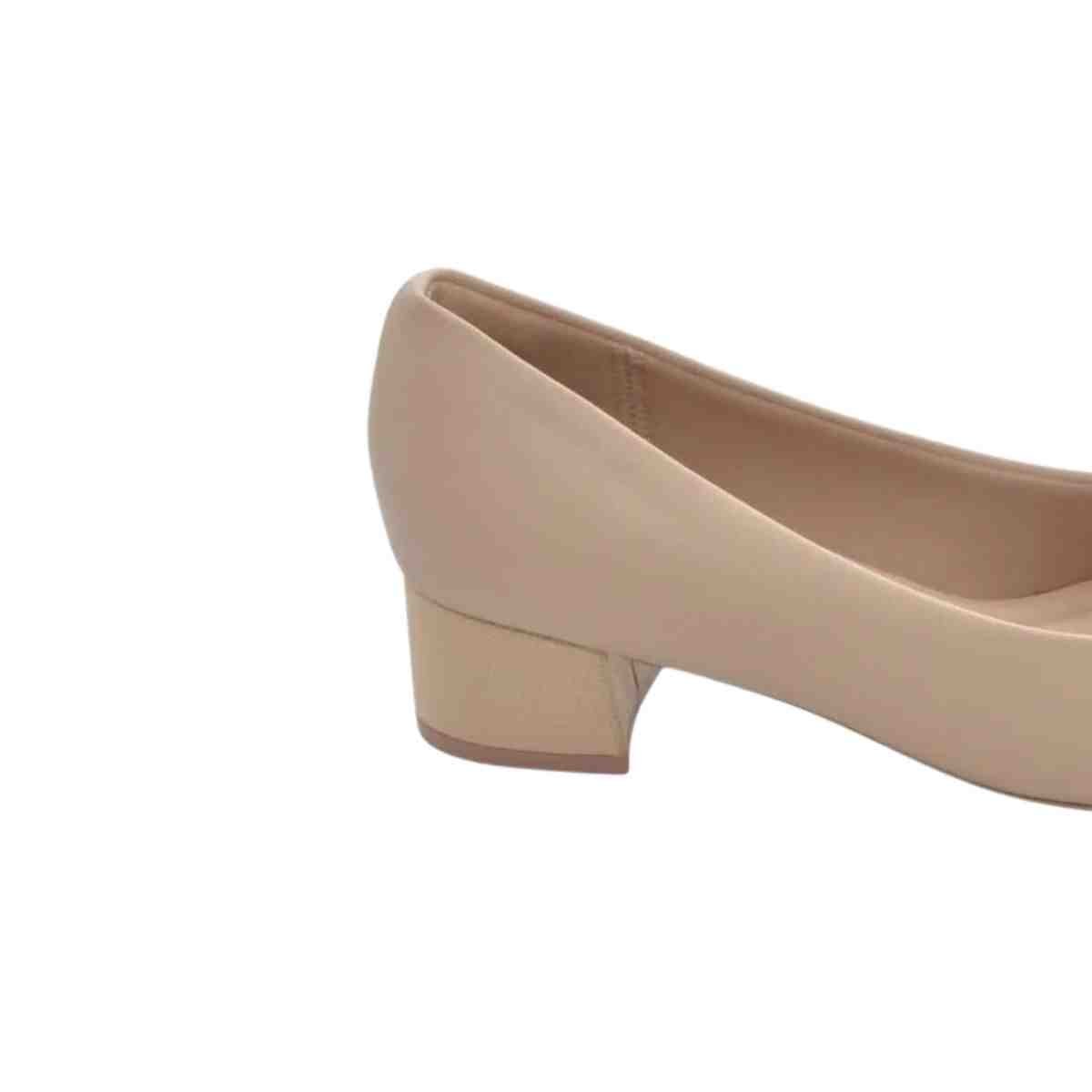 Sapato Feminino Salto Médio Grosso Piccadilly Bege Bege 7