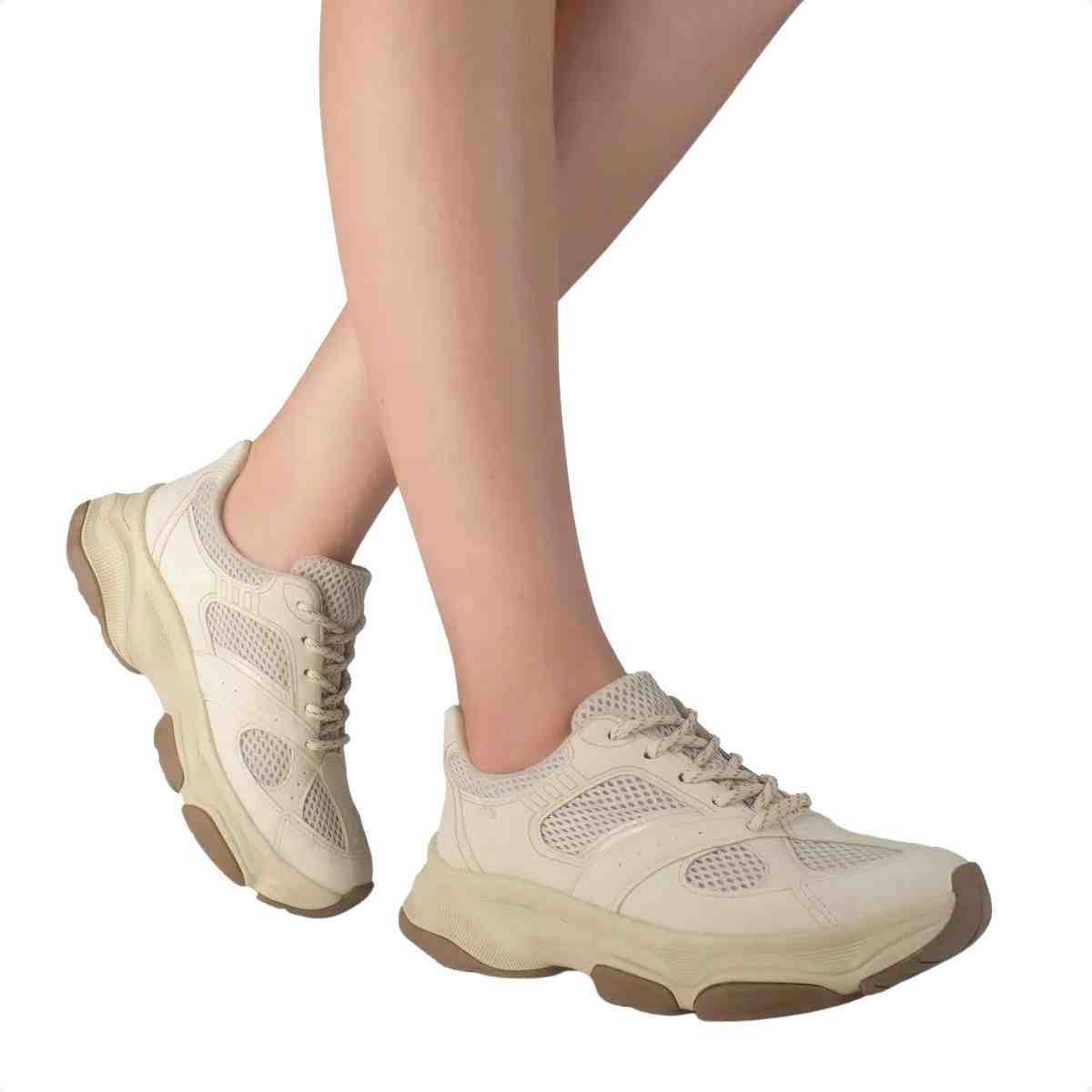 Tênis Dad Sneaker Feminino Dakota Bege Bege 3