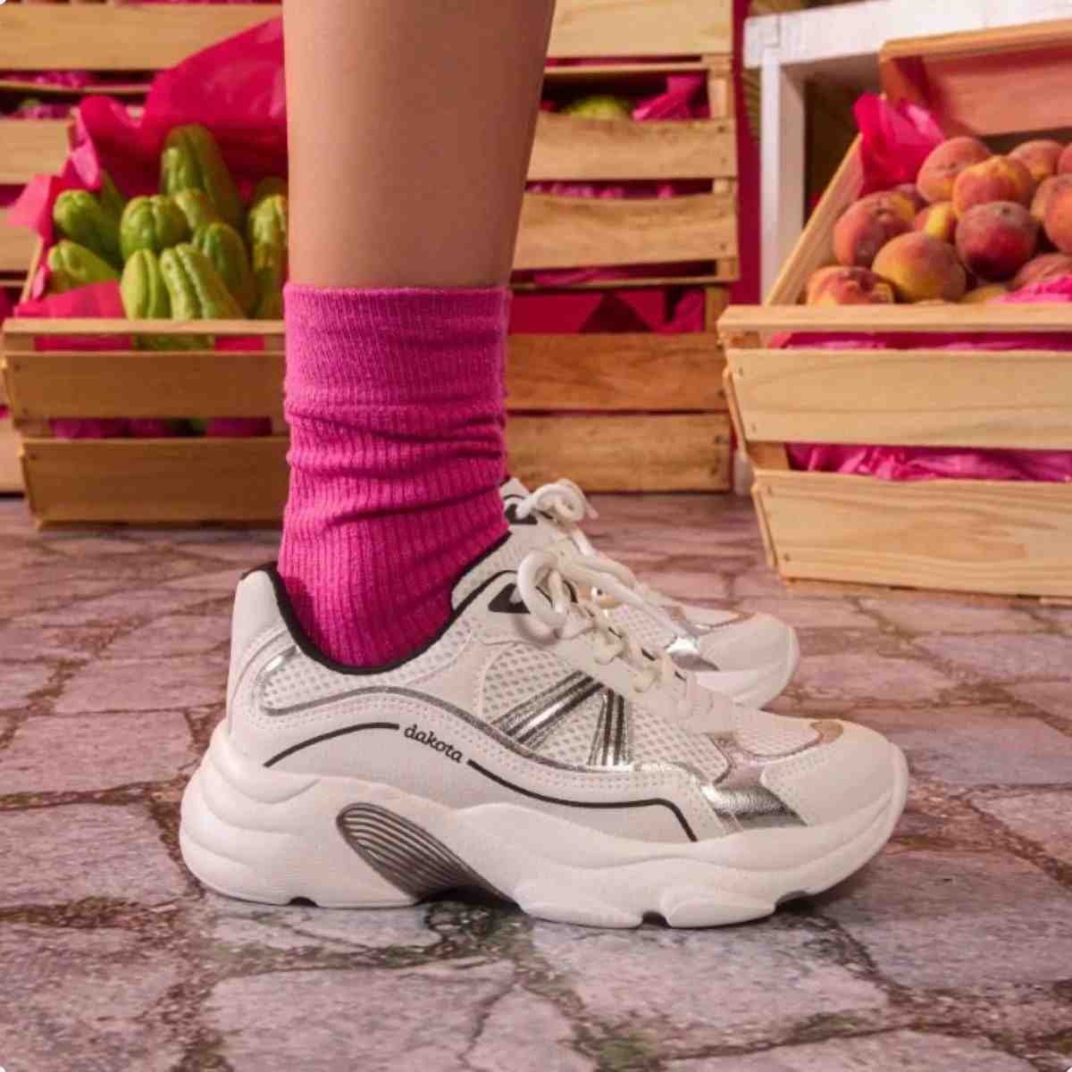 Tênis Casual Feminino Dakota Athletic Branco Branco 2