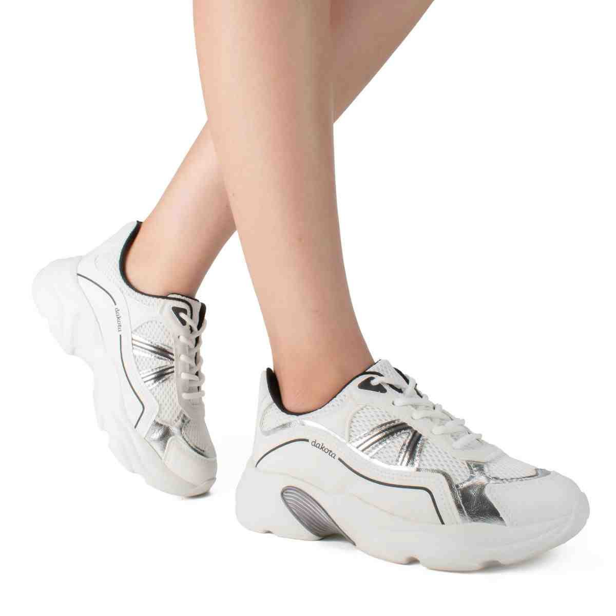 Tênis Casual Feminino Dakota Athletic Branco Branco 4