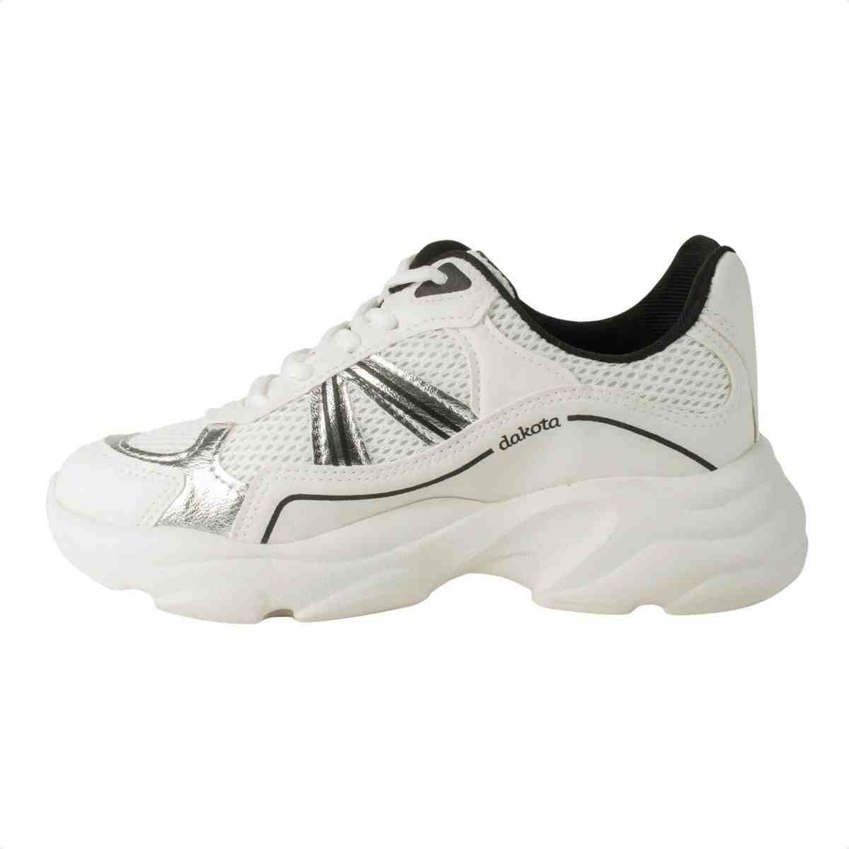 Tênis Casual Feminino Dakota Athletic Branco Branco 5