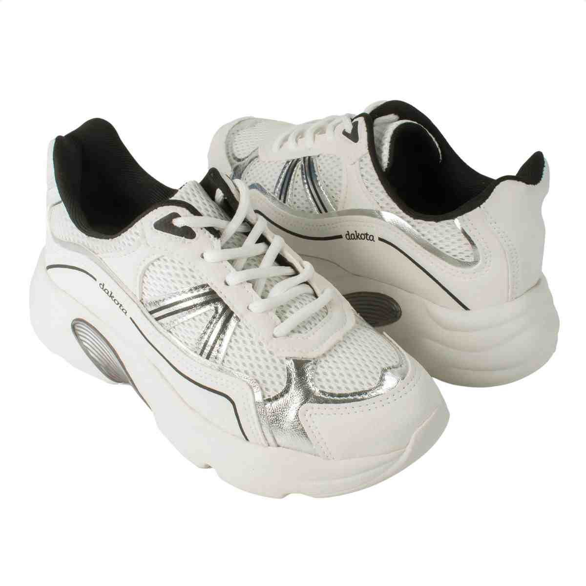 Tênis Casual Feminino Dakota Athletic Branco Branco 7