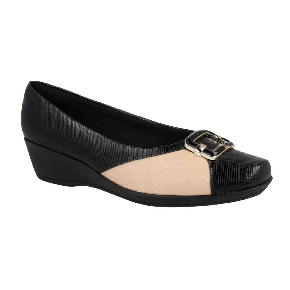 Sapato Feminino Anabela Piccadilly Ivone Preto Preto 2