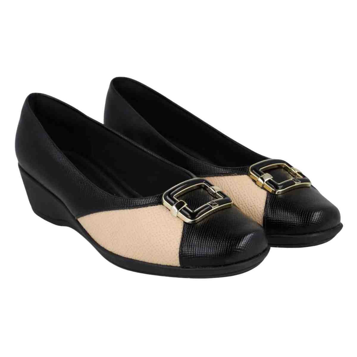 Sapato Feminino Anabela Piccadilly Ivone Preto Preto 4