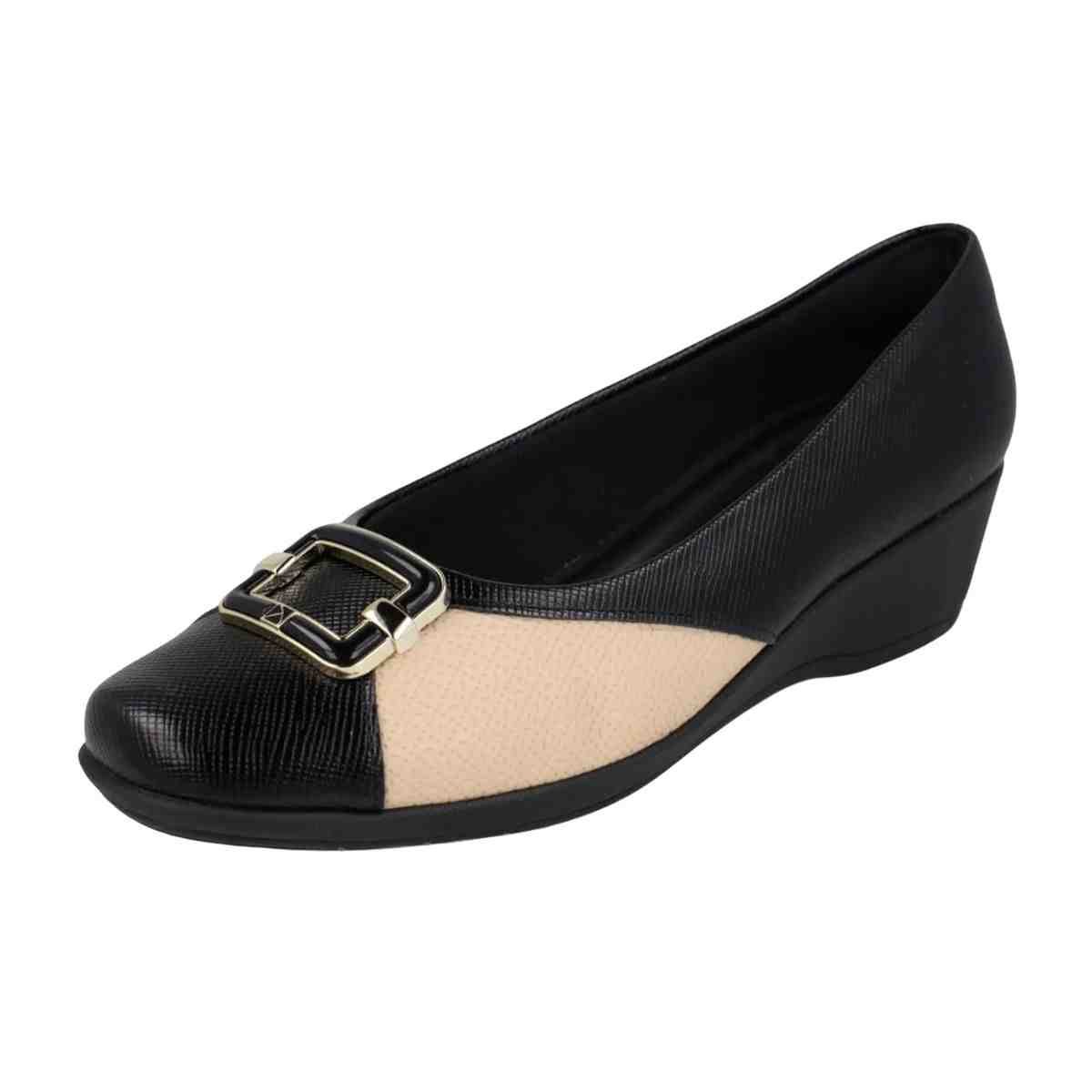 Sapato Feminino Anabela Piccadilly Ivone Preto Preto 6