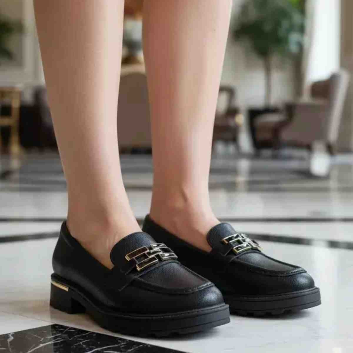 Sapato Feminino Mocassim Loafer Piccadilly Preto Preto 7