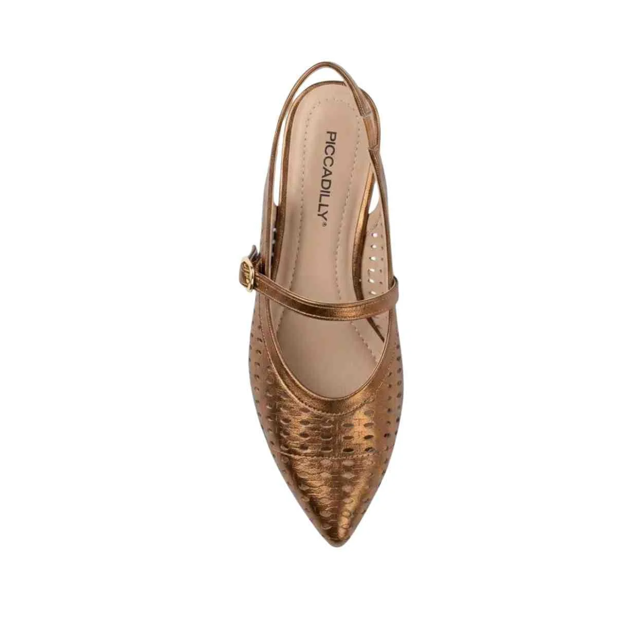 Sapato Feminino Salto Médio Grosso Piccadilly Dourado Dourado 3