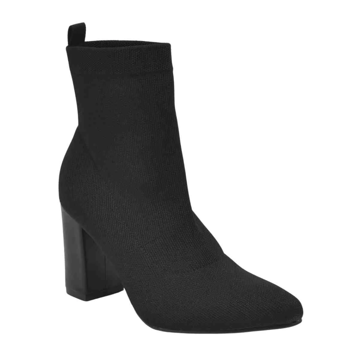 Bota Feminina Social Cano Baixo Via Marte Preta Preto 2