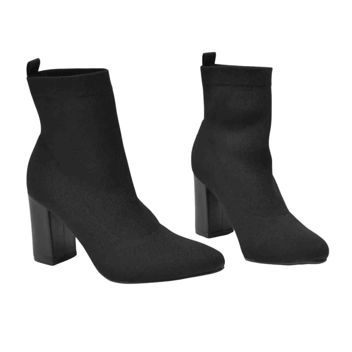 Bota Feminina Social Cano Baixo Via Marte Preta Preto 3