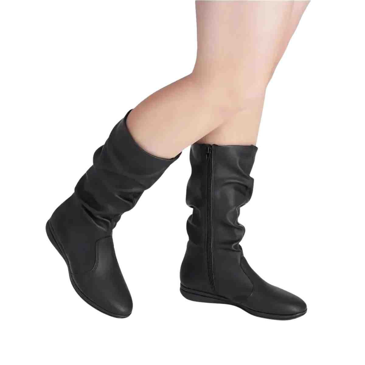 Bota Feminina Cano Médio Piccadilly Preta Preto 3