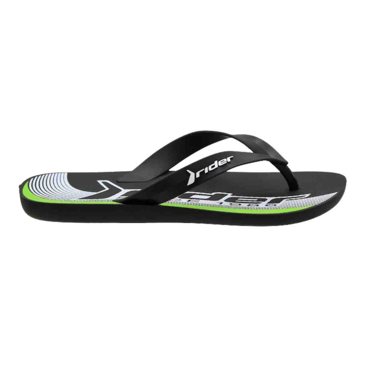 Chinelo Masculino Dedo Rider Feel Urban Preto E Verde