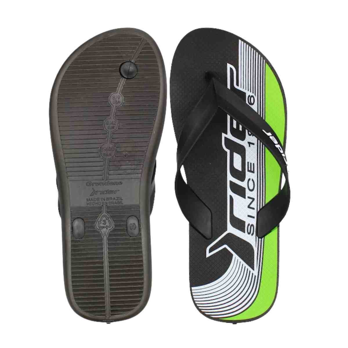 Chinelo Masculino Dedo Rider Feel Urban Preto E Verde Preto/Verde 4